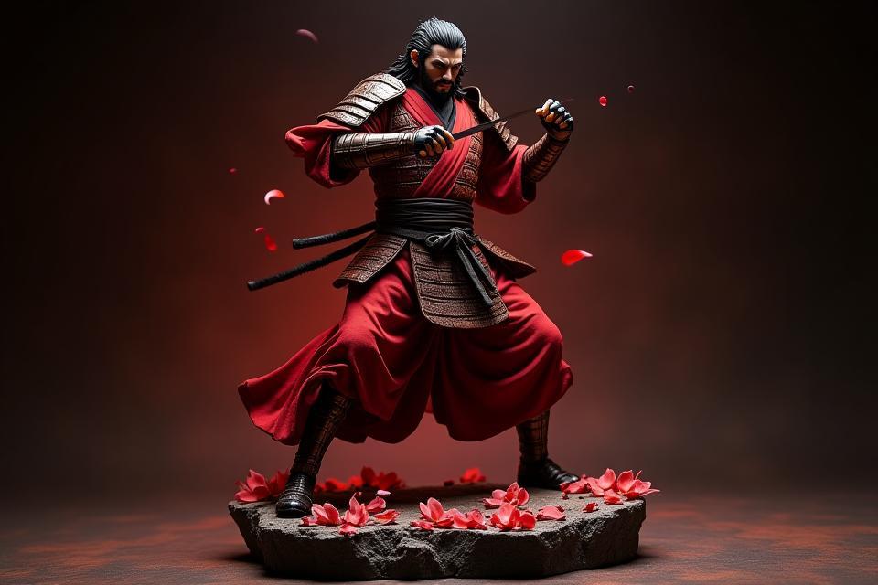 Primary promotional image of the new figure, The Crimson Samurai